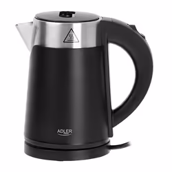 Adler AD 1372B, 0,6 L, 800 W, Noir, Métallique, Polypropylène (PP), Acier inoxydable, Indicateur de niveau d'eau