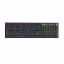 iBox AURORA K-6, Taille réelle (100 %), RF sans fil + Bluetooth, Clavier mécanique, QWERTY, LED RGB, Noir