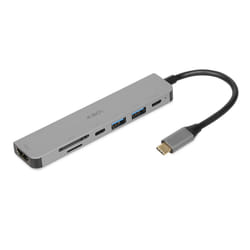iBox IUH3SL4K hub & concentrateur USB Type-C 5000 Mbit/s Argent