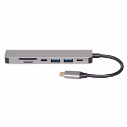 iBox IUH3SL4K hub & concentrateur USB Type-C 5000 Mbit/s Argent