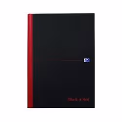 Oxford 400047607, Monochromatique, Noir, Rouge, A4, 192 feuilles, Mat, 90 g/m²