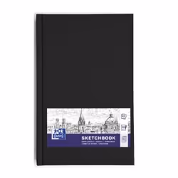 Oxford Carnet De Dessin, Monochromatique, Noir, A5, 96 feuilles, 100 g/m², Couverture rigide