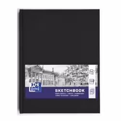 Oxford Carnet De Dessin, Monochromatique, Noir, A4, 96 feuilles, 100 g/m², Couverture rigide