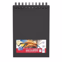 Oxford Carnet De Dessins, Monochromatique, Noir, A5, 40 feuilles, 225 g/m², Couverture rigide