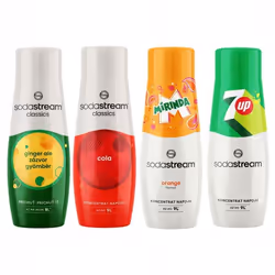 Sirops - SODASTREAM - Cola Mirinda 7Up Ginger Ale - 4 pcs - 440 ml - Ajustement de saveur