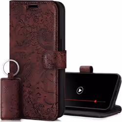 Étui de Protection - SURAZO - Samsung Galaxy A14 5G - Cuir Véritable - Protection RFID - Motif Floral