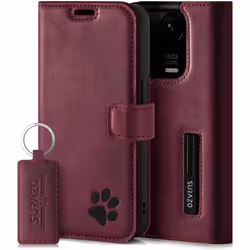 Étui de Protection - SURAZO - Xiaomi 13 Pro 5G - Cuir Véritable - RFID - Compartiments pour Cartes