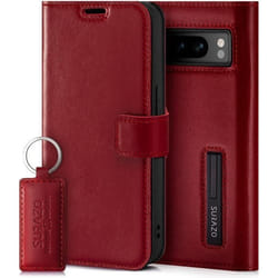 Étui en cuir - SURAZO - Google Pixel 8 Pro - Cuir véritable - Protection RFID - Support intégré