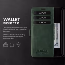 Étui à rabat en cuir véritable SURAZO pour Samsung Galaxy S24 FE 5G