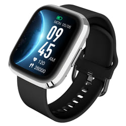 Garett Electronics GRC Style Montre connectée Argent bracelet silicone Noir