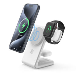 Crong CRG-MSPS-WHT chargeur d'appareils mobiles Casques, Smartphone, Smartwatch Blanc USB Recharge sans fil Intérieure