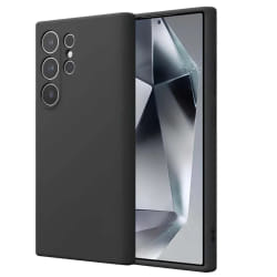Crong Coque en Silicone Liquide pour Samsung Galaxy S24 Ultra Anti-Choc Flexible Noir