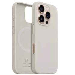 Crong Coque pour Apple iPhone 16 Pro MagSafe en Silicone Souple Antichocs Beige