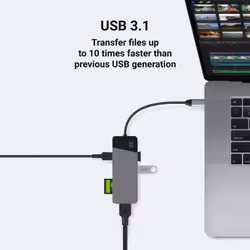 Green Cell HUBGC01 hub & concentrateur USB Type-C 5000 Mbit/s Argent