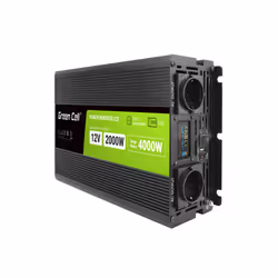 Green Cell Przetwornica napicia PowerInverter LCD 12 V 2000W/40000W Przetwornica samochodowa z wywietlaczem - czysty sinus, O ...