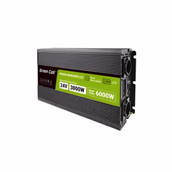 Green Cell Przetwornica napicia PowerInverter LCD 24 V 3000W/60000W Przetwornica samochodowa z wywietlaczem - czysty sinus, O ...