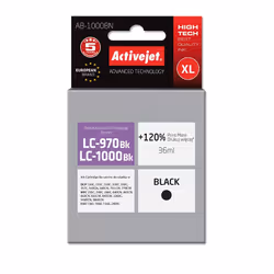 Activejet Encre AB-1000BN (remplacement Brother LC1000BK/970BK ; Suprême ; 35 ml ; noir), Rendement élevé (XL), Encre à pigme ...
