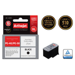 Activejet Encre AC-40R (remplacement de Canon PG-40 ; Premium ; 25 ml ; noir)