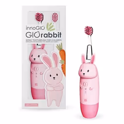 innoGIO GIOrabbit, Enfant, Brosse à dents à ultrasons, Soin quotidien, Rose, 4 x 30 sec, Doux