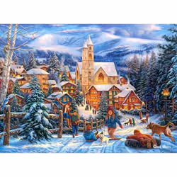 Castorland Sledding in Town 300 pcs Jeu de puzzle 300 pièce(s) Hiver