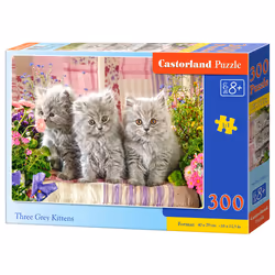 Castorland Three Grey Kittens 300 pcs, 300 pièce(s), Animaux, 8 an(s)