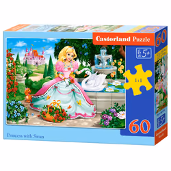 Castorland Princess with Swan 60 pcs, 60 pièce(s), Dessins animés, 5 an(s)
