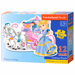 Castorland Princess Carriage 12 Maxi pcs, 12 pièce(s), Dessins animés, 3 an(s)