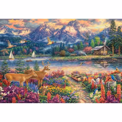 Puzzle 1500 pièces : Majesté de la montagne printanière