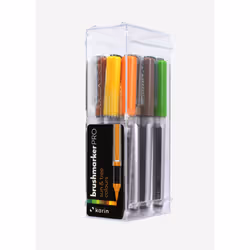 karin BrushmarkerPRO, Marron, Cuivre, Or, Vert, Citron vert, Jaune, Multicolore, 12 couleurs, Rond, 12 pièce(s)