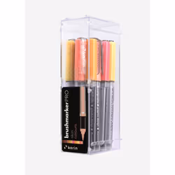 karin BrushmarkerPRO, Marron, Ocre, Orange, Pêche, Rose, Rose, Sepia, Jaune, Multicolore, 12 couleurs, Rond, 12 pièce(s), Boî ...