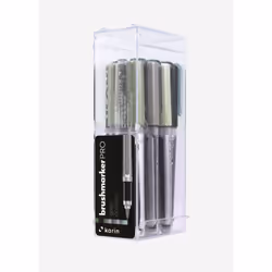 karin BrushmarkerPRO, Noir, Gris foncé, Vert, Gris, Gris clair, Multicolore, 12 couleurs, Rond, 12 pièce(s), Boîte