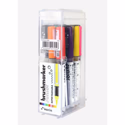 karin Brushmarker Junior, Bleu, Marron, Or, Vert, Lilas, Rose, Rouge, Turquoise, Jaune, Multicolore, 11 couleurs, Rond, 11 pi ...