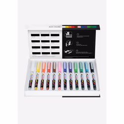 karin Pigment Decobrush, Noir, Bleu, Marron, Vert, Orange, Rose, Rouge, Turquoise, Violet, Blanc, Jaune, 12 couleurs, Rond, G ...