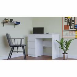 Topeshop MIJAS L BIEL KPL bureau d'ordinateur Blanc