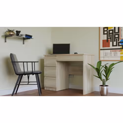 Topeshop MIJAS L SON KPL bureau d'ordinateur Couleur chêne