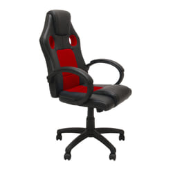 Topeshop FOTEL ENZO CZER-CZAR chaise et fauteuil de bureau Siège rembourré Dossier rembourré