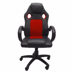 Topeshop FOTEL ENZO CZER-CZAR chaise et fauteuil de bureau Siège rembourré Dossier rembourré
