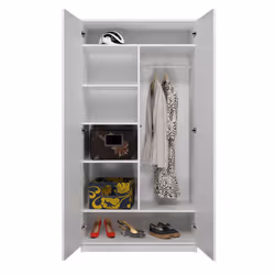Topeshop SD-90 BIEL KPL placard et armoire de chambre à coucher 7 étagères 2 portes(s) Blanc