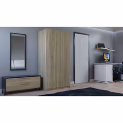 Topeshop SD-90 SON KPL placard et armoire de chambre à coucher 7 étagères 2 portes(s) Chêne