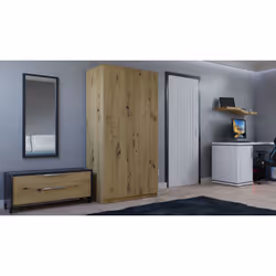 Topeshop SD-90 ART KPL placard et armoire de chambre à coucher 7 étagères 2 portes(s) Chêne