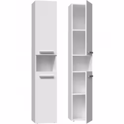 Topeshop NEL I BIEL, Blanc, Sur pied, 5 étagères, 2 portes(s), Tableau à particules, Mat