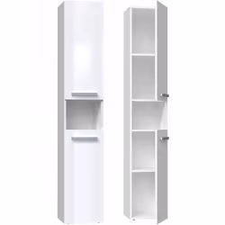Topeshop NEL I BIEL POŁ, Blanc, Sur pied, 5 étagères, 2 portes(s), Tableau à particules, Brillant