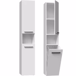 Topeshop NEL III BIEL, Blanc, Sur pied, 3 étagères, 2 portes(s), Tableau à particules, Mat