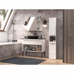 Topeshop NEL III BIEL POŁ armoire de rangement de salle de bain Blanc