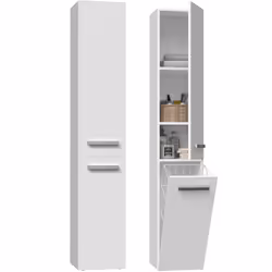 Topeshop NEL IV BIEL, Blanc, Sur pied, 3 étagères, 2 portes(s), Tableau à particules, Mat