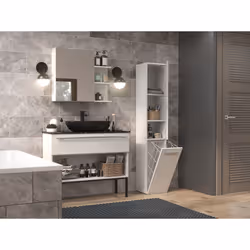 Topeshop NEL IV BIEL armoire de rangement de salle de bain Blanc