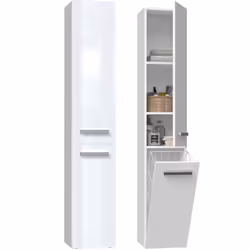Topeshop NEL IV BIEL POŁ, Blanc, Sur pied, 3 étagères, 2 portes(s), Tableau à particules, Brillant