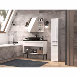 Topeshop NEL IV BIEL POŁ armoire de rangement de salle de bain Blanc