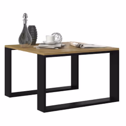 Topeshop MODERN MINI ART CZ, Table basse, Forme carrée, 2 pieds, Chêne