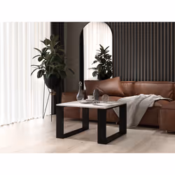 Topeshop MODERN MINI BIEL CZ Table à café, latérale et de salon Table basse Forme carrée 2 pieds